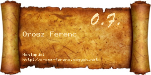 Orosz Ferenc névjegykártya