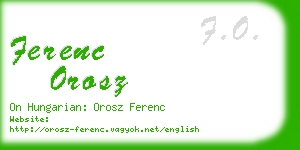 ferenc orosz business card